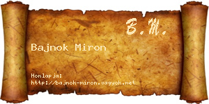 Bajnok Miron névjegykártya